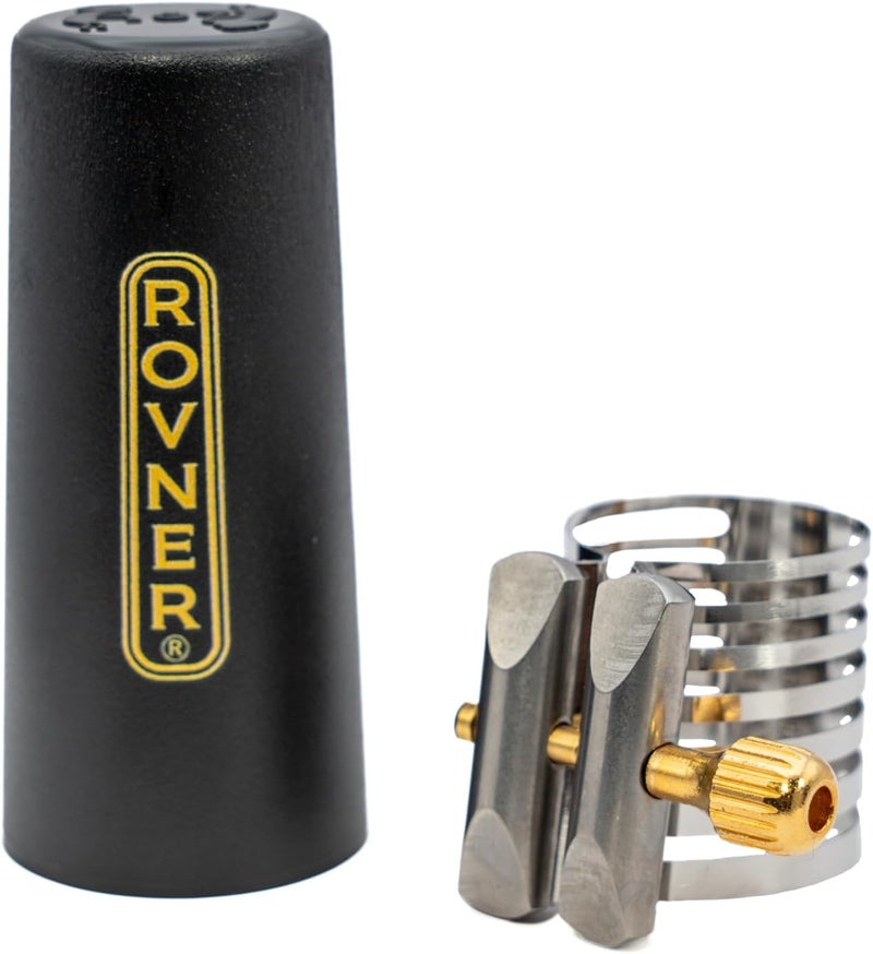 Rovner Ligature & Plastic Cap for Baritone Saxophone - Platinum Ligature for Hard Rubber Mouthpiece (P-3R) - Image 2